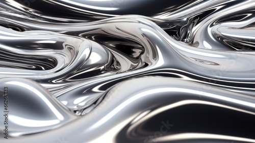 Abstract background with liquid silver texture.  photo