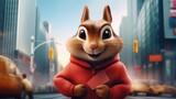 engaging promotional content with an adorable squirrel character capturing a billboard - the perfect attention-grabbing image for your marketing materials