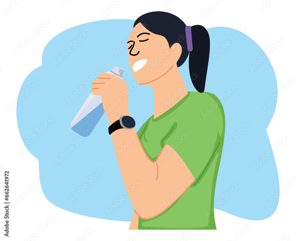 young woman drinking water using a bottle young woman drinking water using a bottle