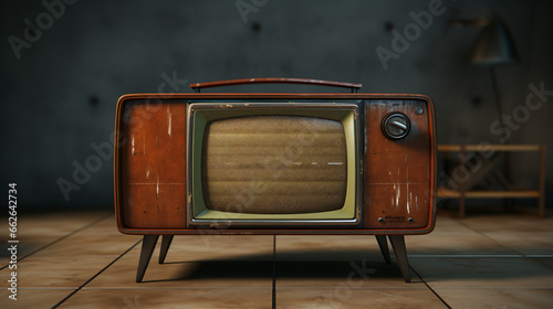 Vintage old tv 1950 front