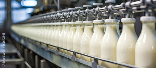 Factory line milk production With copyspace for text © 2rogan