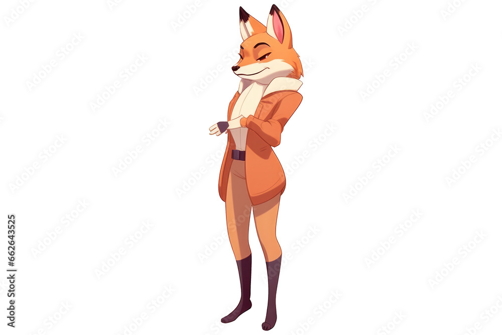 Female Fox Cartoon Illustration