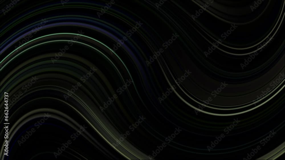 Waves of lines on black background animation 