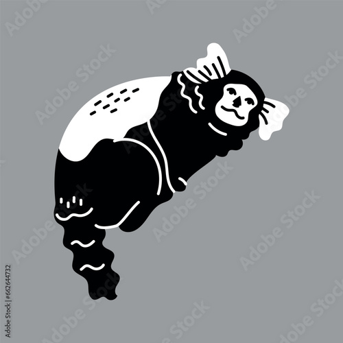 Εκτύπωση καμβά Hand drawn pygmy marmoset monkey color concept