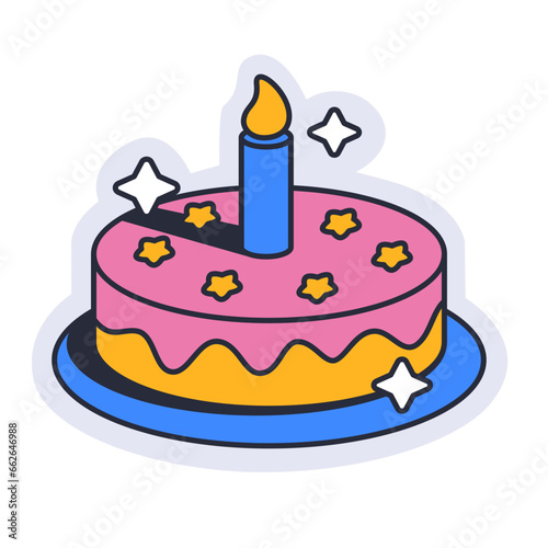 birthday cake sticker