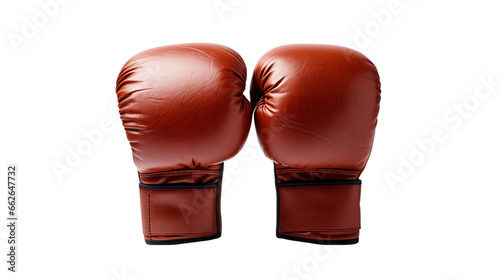Leather Boxing Gloves on Transparent Background Isolated on Transparent or White Background, PNG © Custom Media