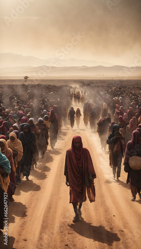 people walking on the desert