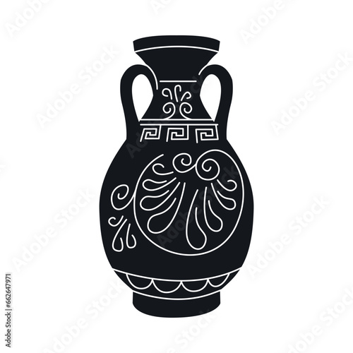 Greek amphora black concept.