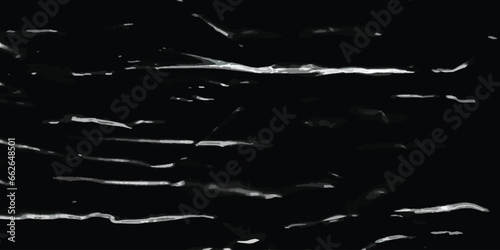 Polyethylene texture. Torn effect. Transparent stretched cling film. Overlay grunge texture. vector banner poster background. Crumpled warp plastic. Defect, scuff template. Wrinkled packaging