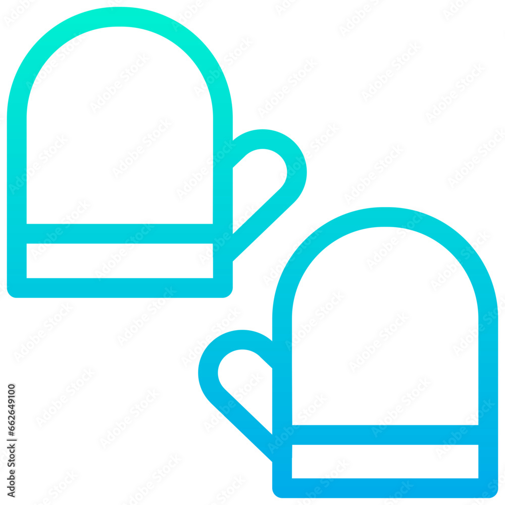 Outline Gradient Gloves icon Outline Gradient Gloves icon