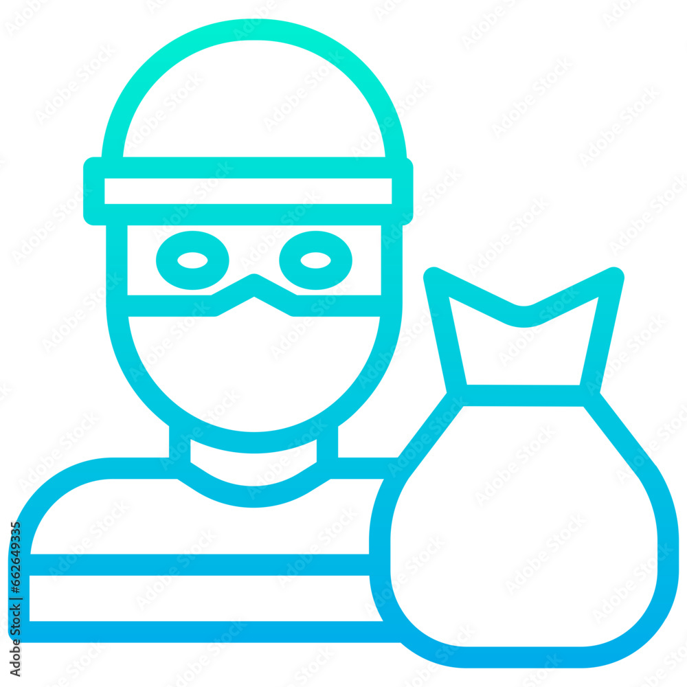 Outline Gradient Robber icon Outline Gradient Robber icon