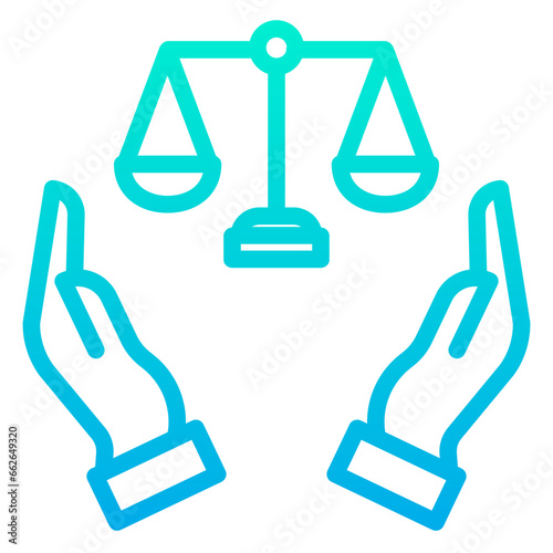 Outline Gradient Law Support icon