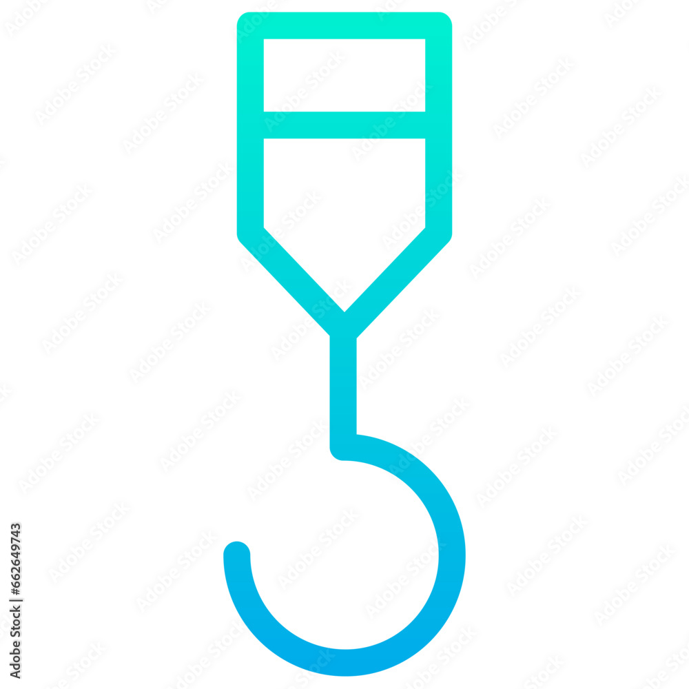 Outline Gradient Hook icon Outline Gradient Hook icon
