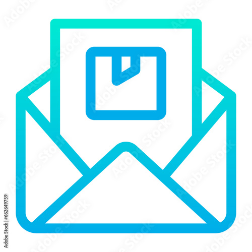 Outline Gradient Package Box Mail icon
