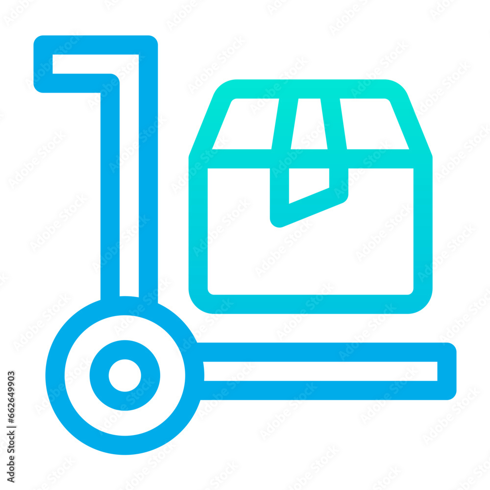 Outline Gradient Delivery box Trolley icon Outline Gradient Delivery box Trolley icon