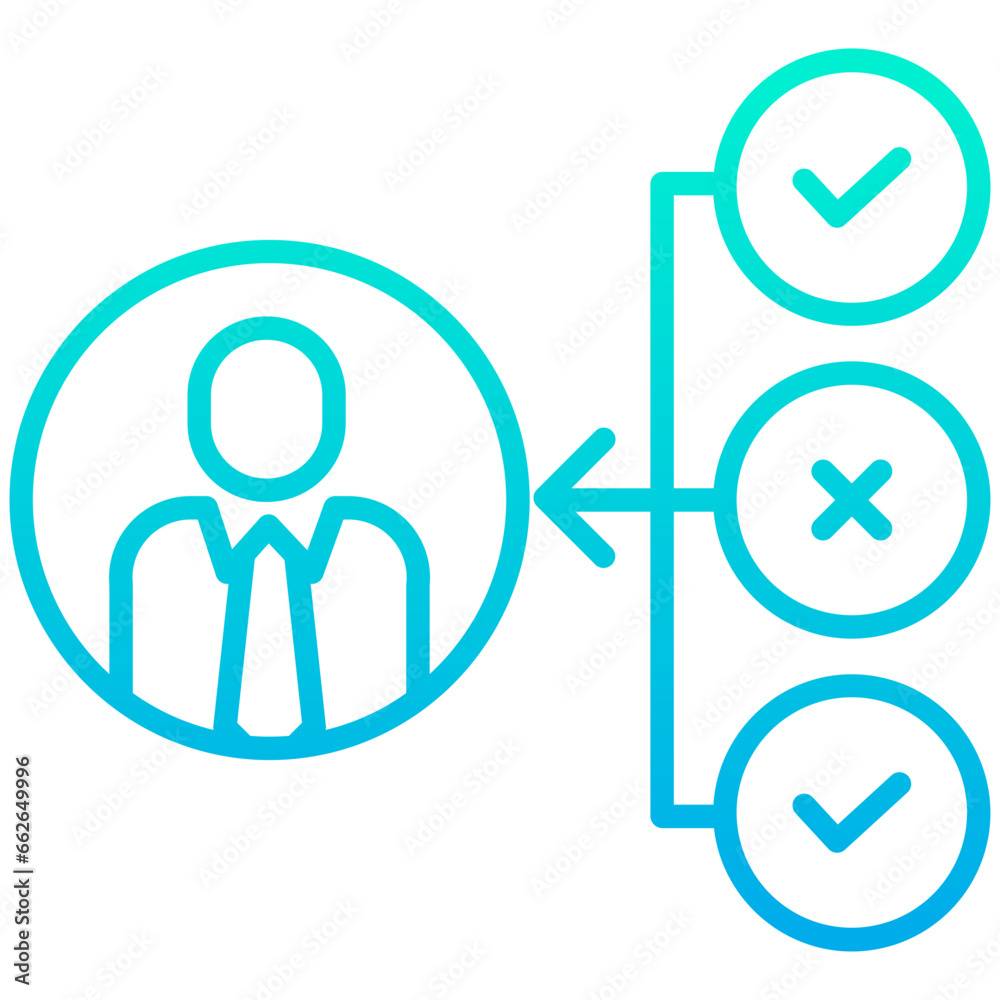 Outline Gradient Man decision making icon Outline Gradient Man decision making icon