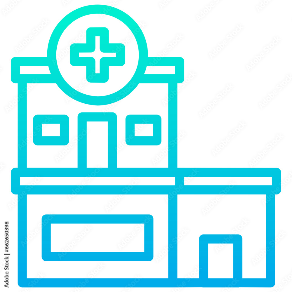 Fototapeta premium Outline Gradient Medicine Clinic icon
