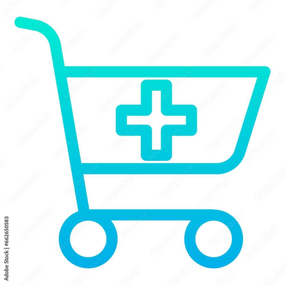 Outline Gradient Medicine Cart icon Outline Gradient Medicine Cart icon