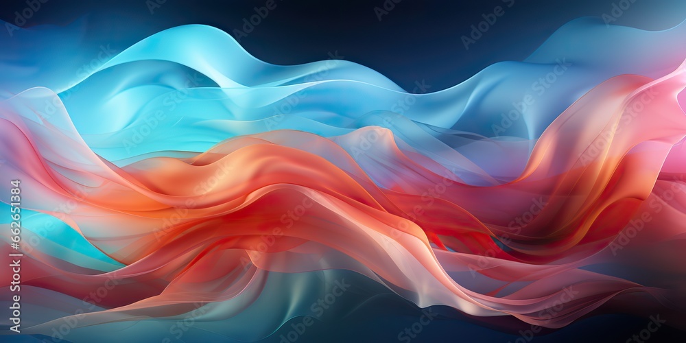 Fototapeta premium AI Generated. AI Generative. Color abstract wave wispy decorative background. Graphic Art