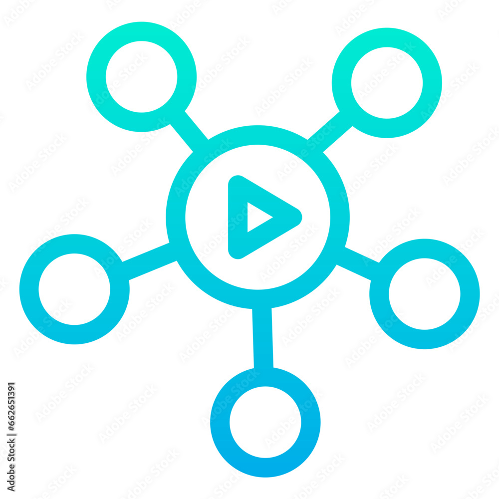 Outline Gradient Video Network icon Outline Gradient Video Network icon
