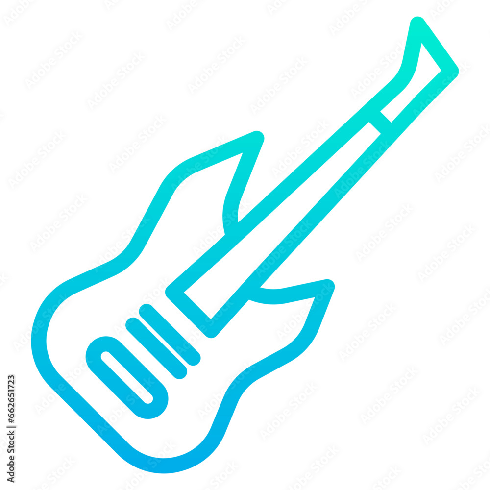 Outline Gradient Guitar icon Outline Gradient Guitar icon