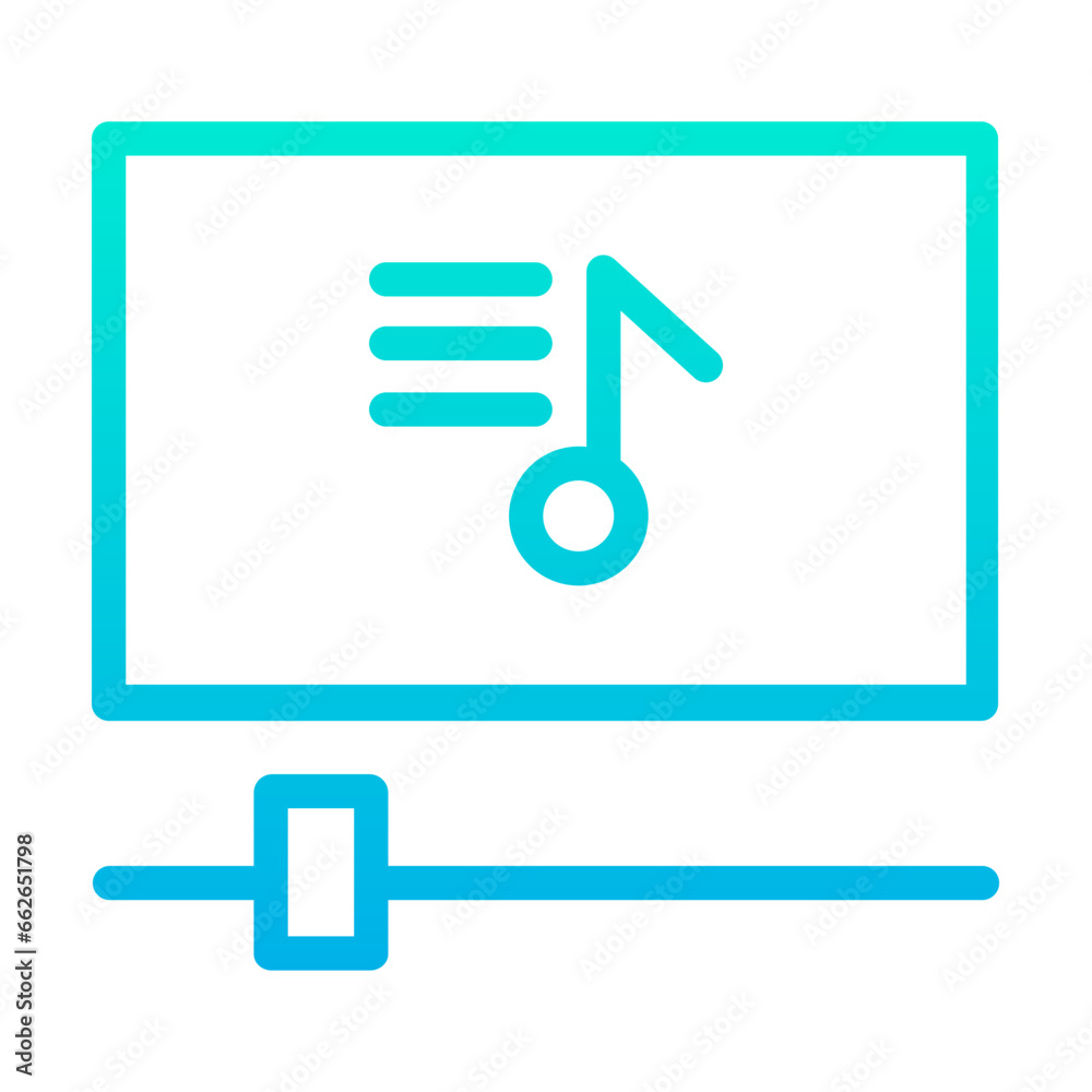Outline Gradient Music Play icon Outline Gradient Music Play icon