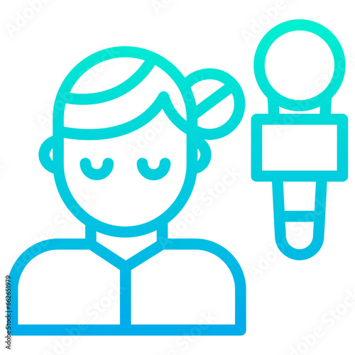 Outline Gradient News Journalist icon