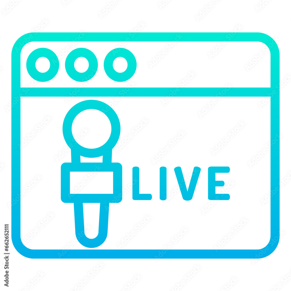 Outline Gradient Web Live news icon Outline Gradient Web Live news icon