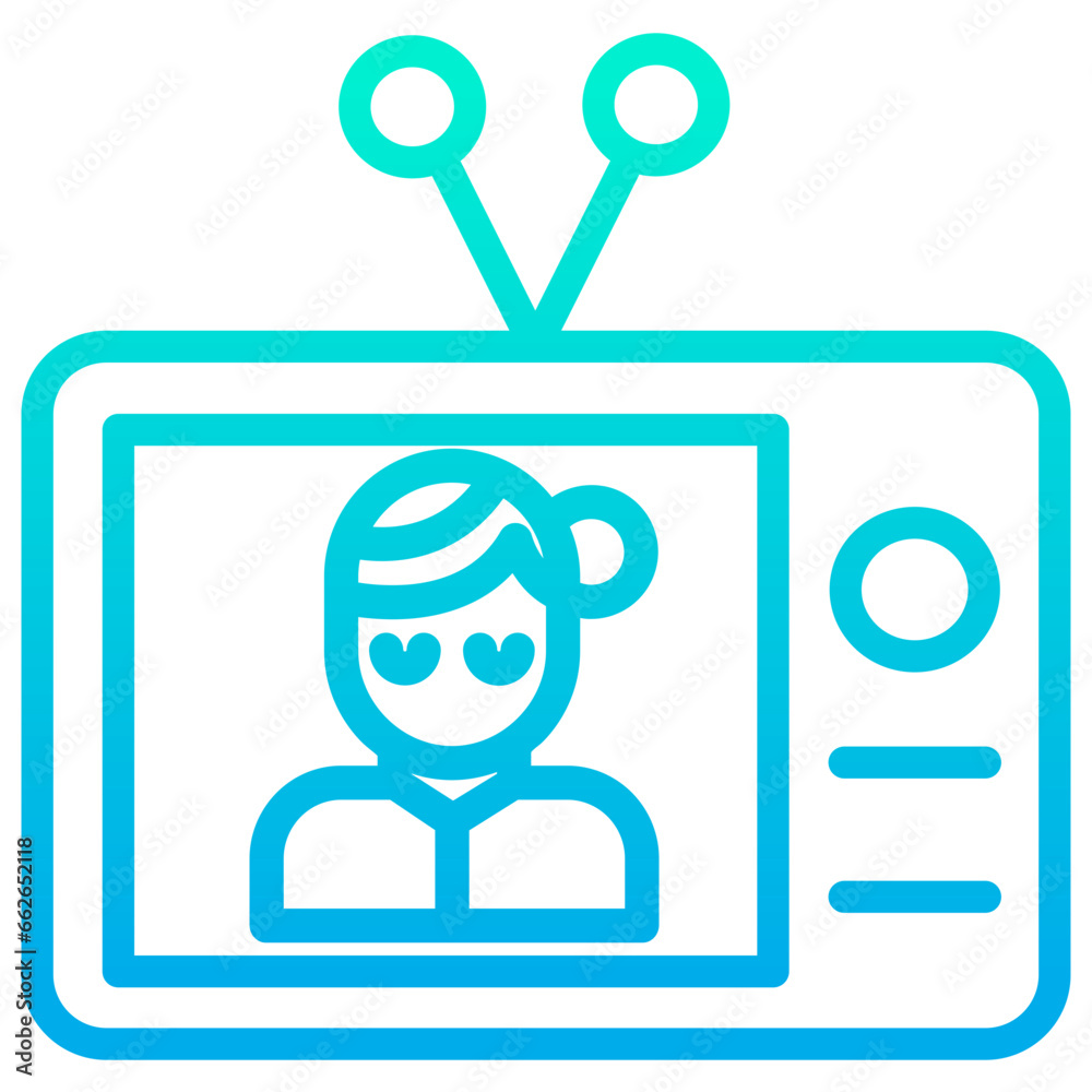Outline Gradient Woman News Media icon Outline Gradient Woman News Media icon
