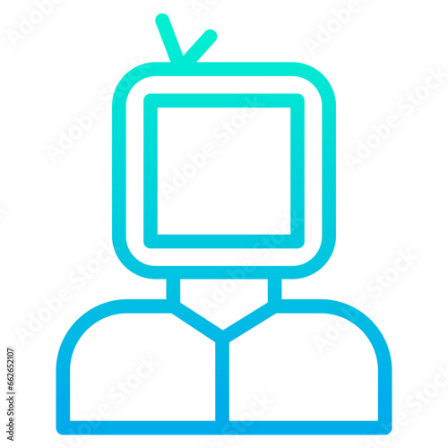 Outline Gradient News User Journalist icon