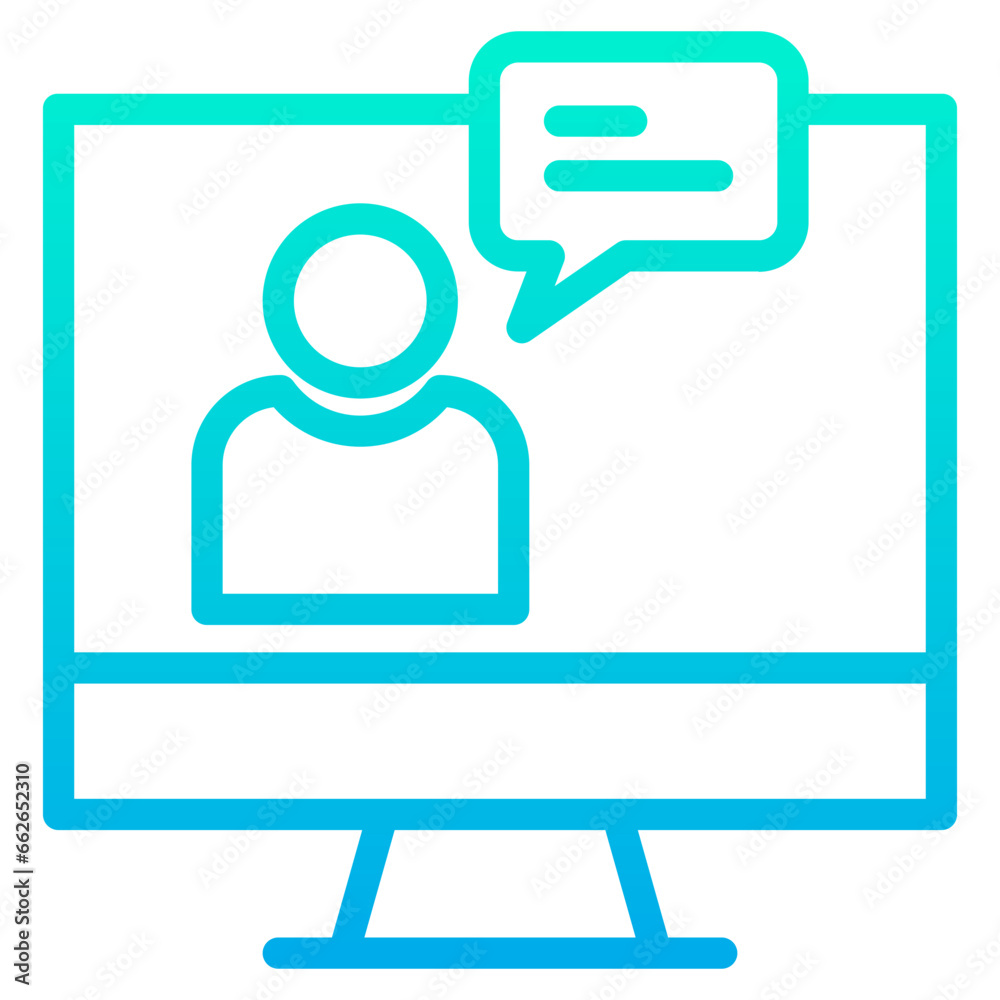 Outline Gradient Monitor user Chat icon Outline Gradient Monitor user Chat icon