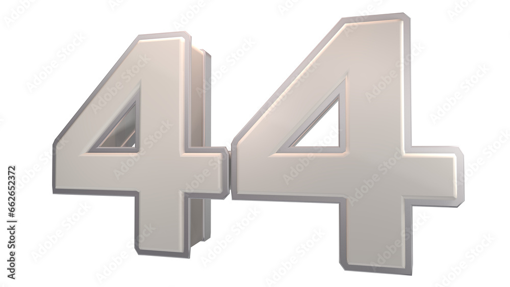 Obraz premium Creative designwhite 3d number 44