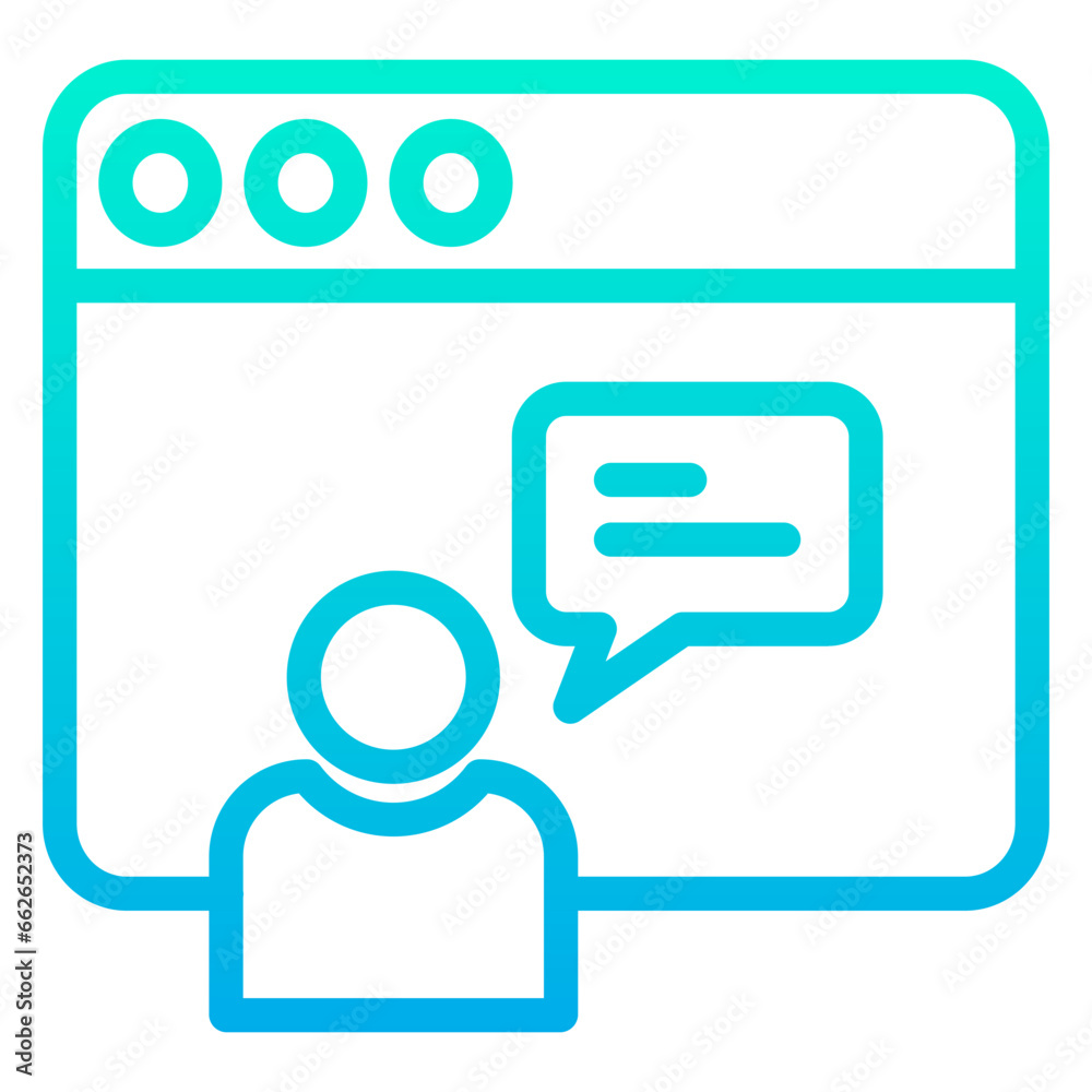 Outline Gradient Web User Chat icon Outline Gradient Web User Chat icon