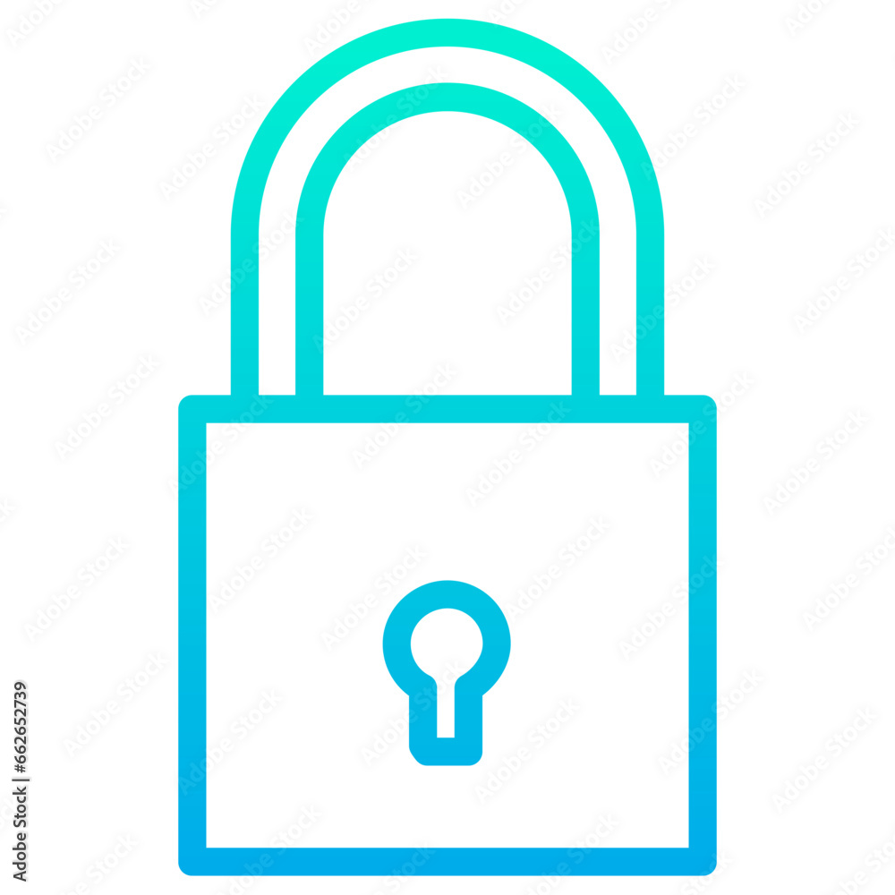 Outline Gradient Lock icon Outline Gradient Lock icon