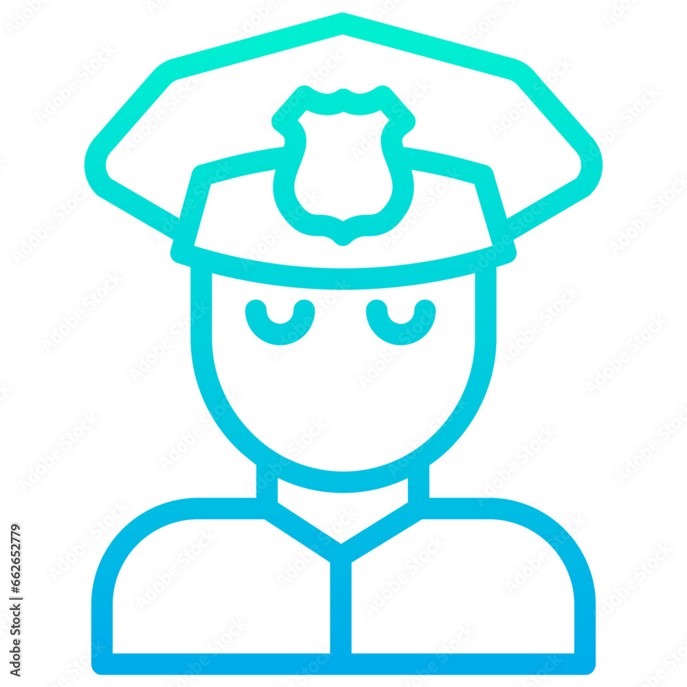 Outline Gradient Policeman icon