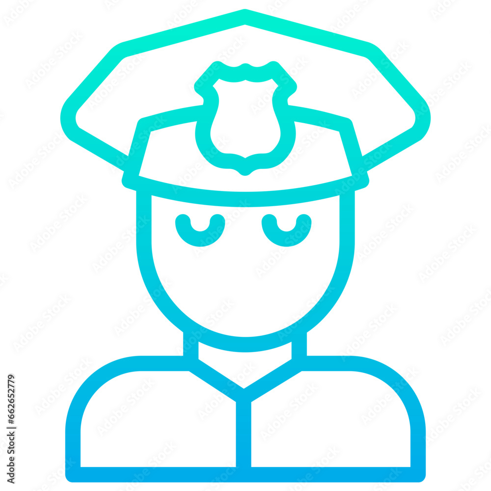 Outline Gradient Policeman icon Outline Gradient Policeman icon