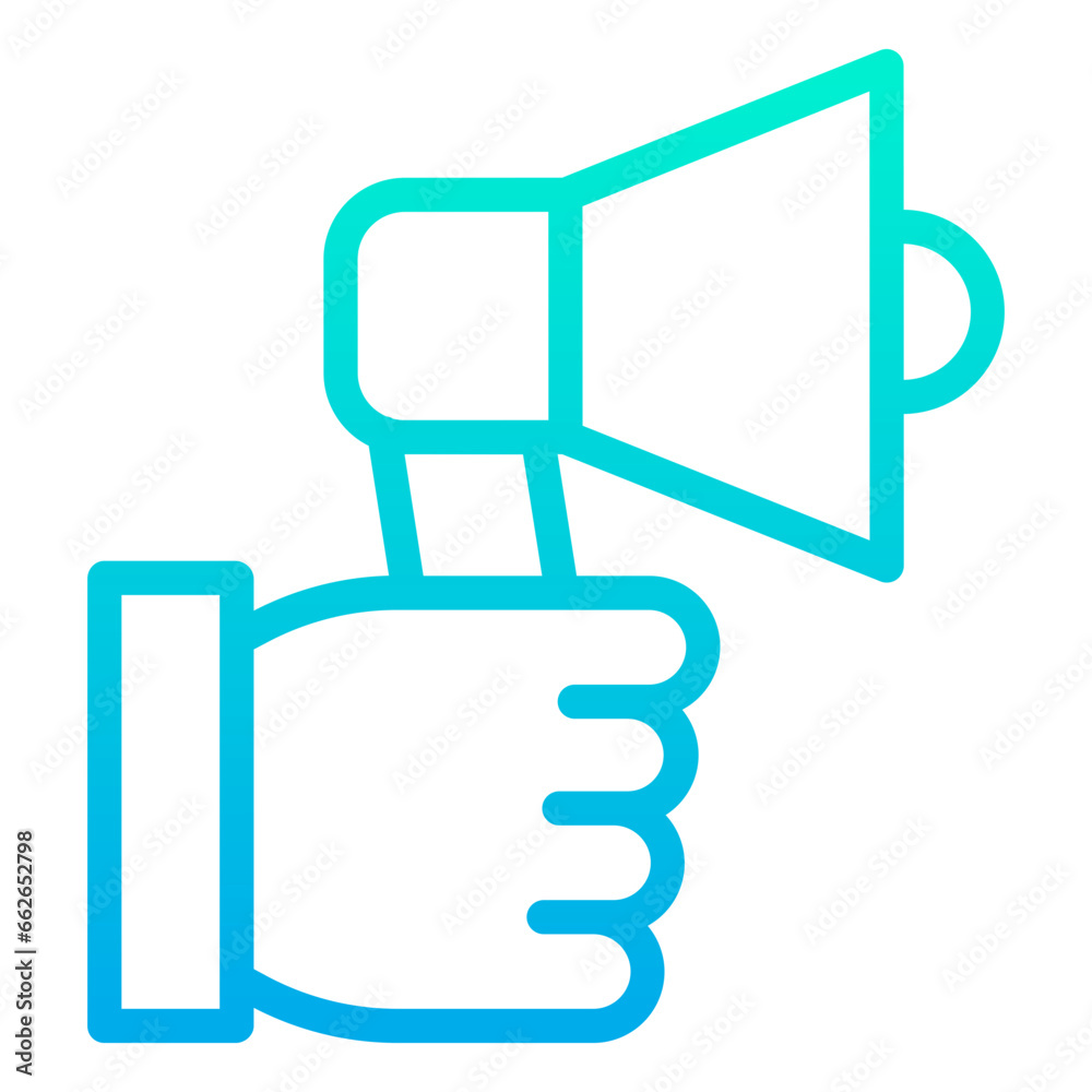 Outline Gradient Announcement hand icon Outline Gradient Announcement hand icon