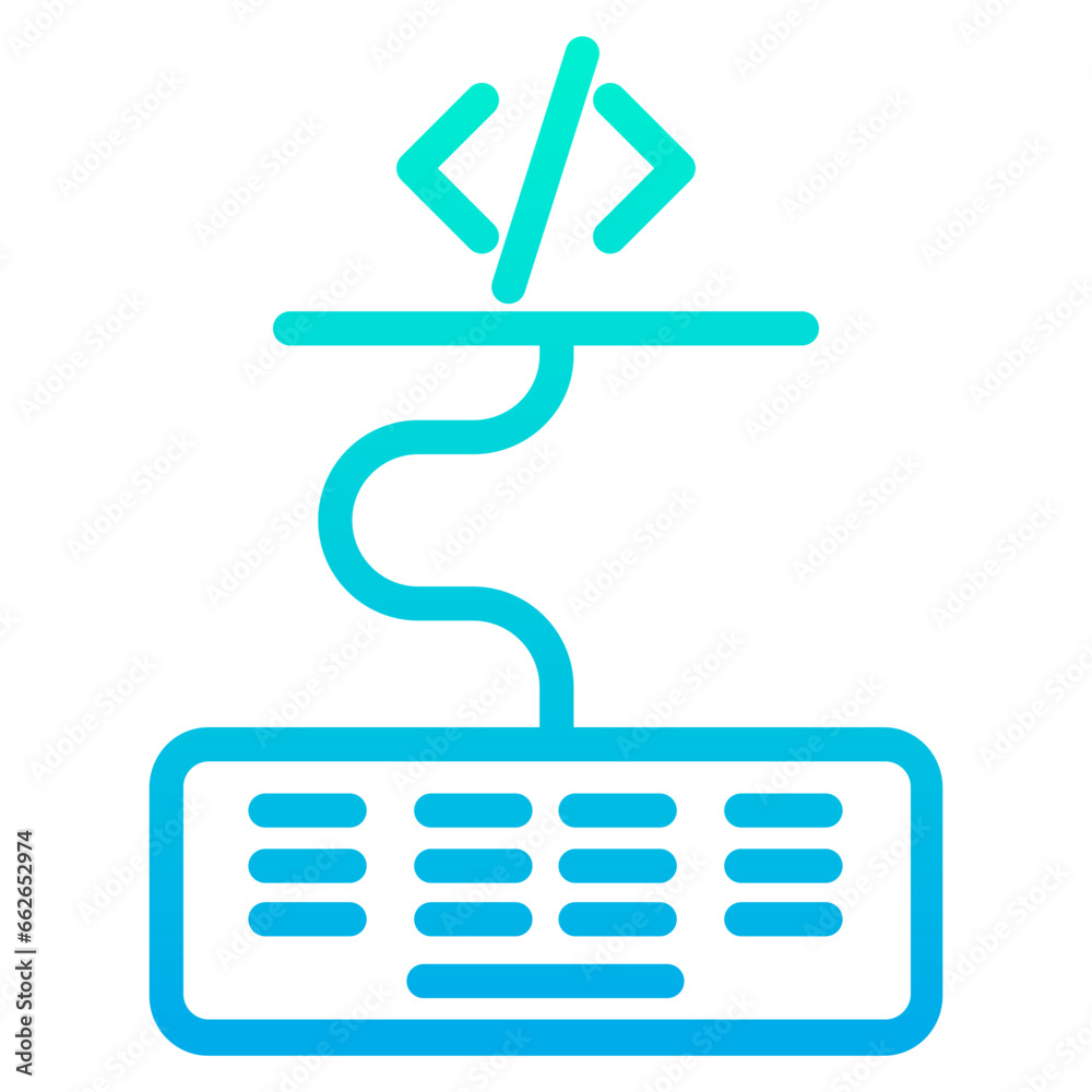 Outline Gradient Keyboard Code icon Outline Gradient Keyboard Code icon