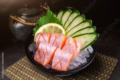 salmon belly sashimi