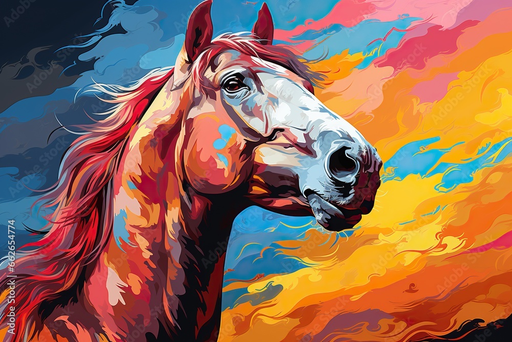 Horse Stare in Color Pop Art