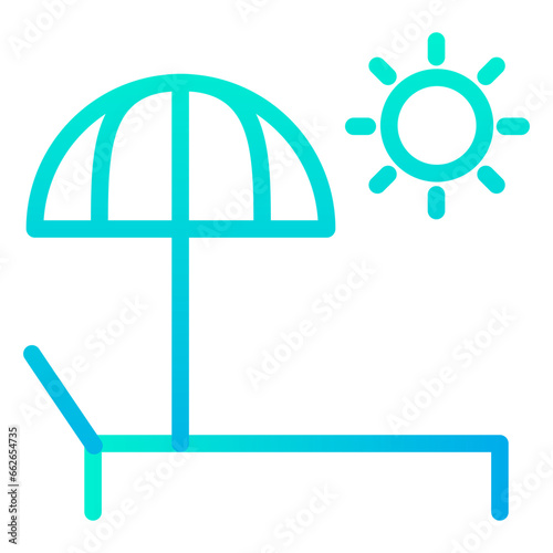 Outline Gradient Beach Bed icon