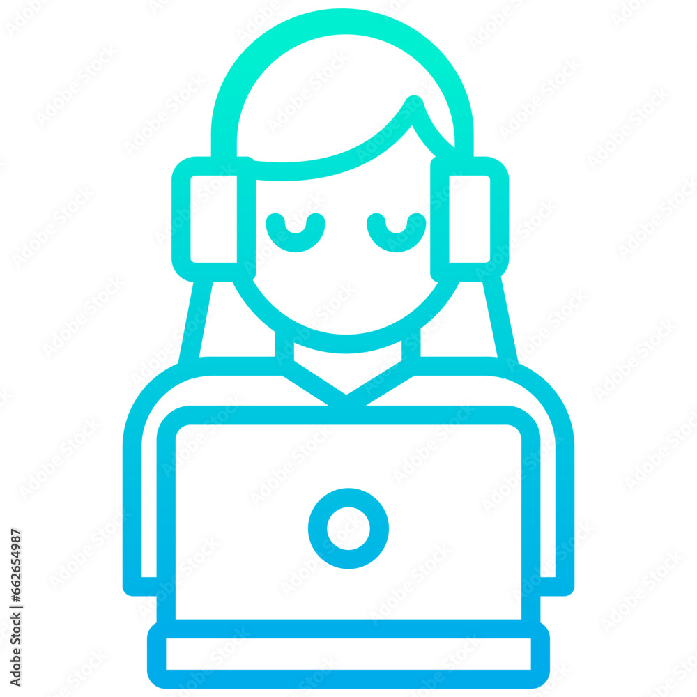 Outline Gradient Dollar Online icon Outline Gradient Dollar Online icon