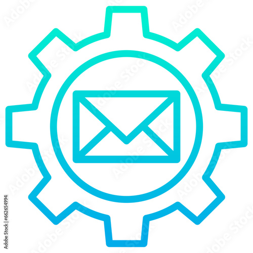 Outline Gradient Package Box Mail icon