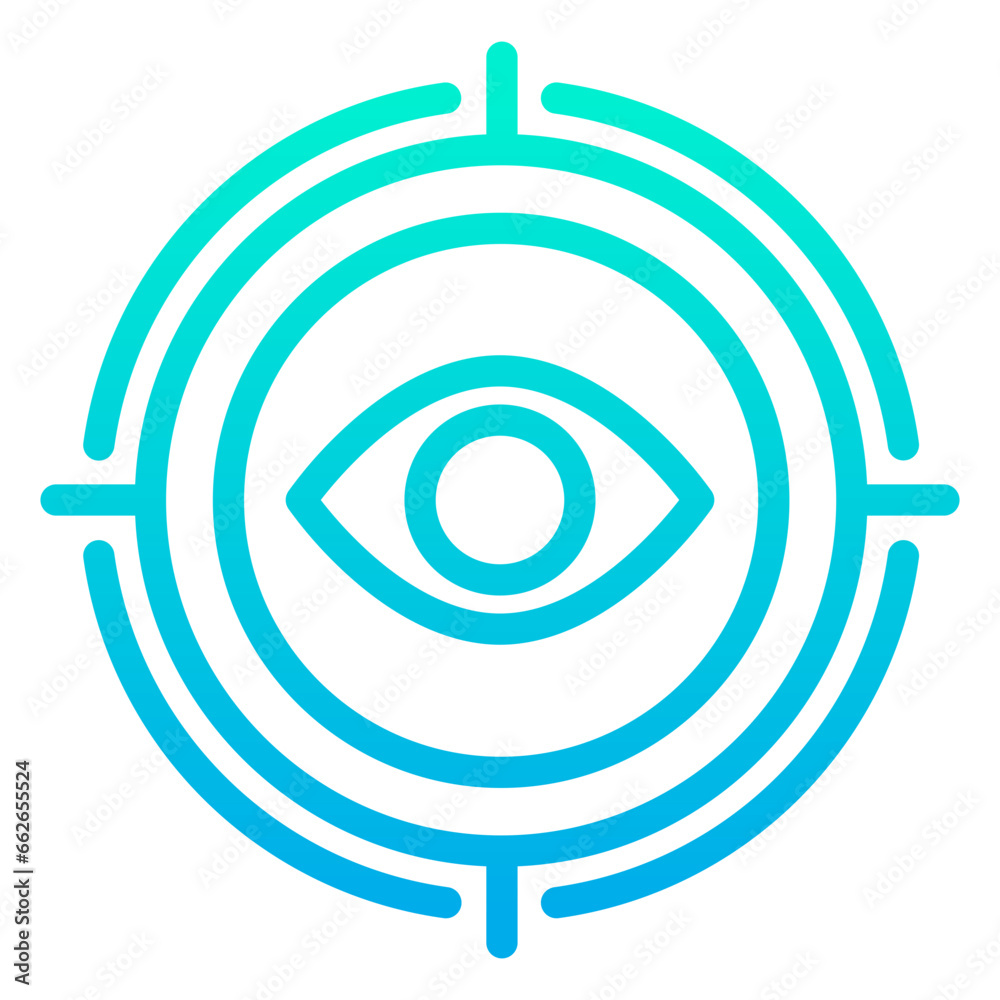 Outline Gradient Valentine Eye icon Outline Gradient Valentine Eye icon