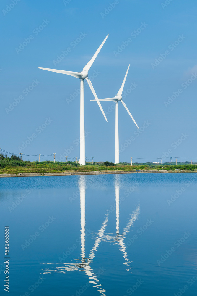 The wind power plant, energy systems, and renewable energy are on the west coast of Taiwan.