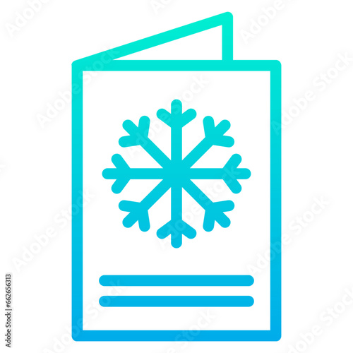 Outline Gradient Christmas Card icon