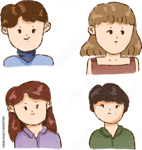 boy and girl set character cute