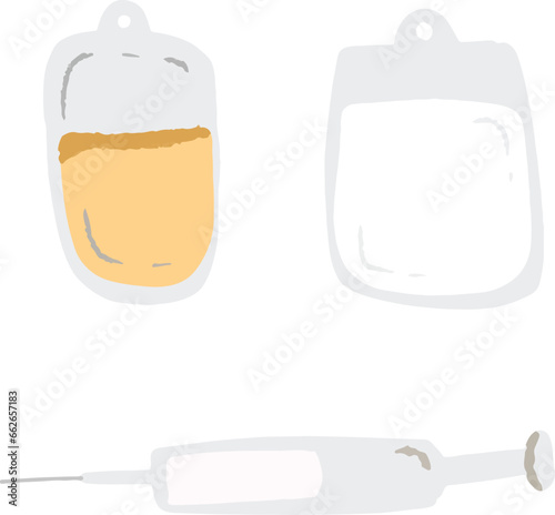 intravenous infusion on white and orange