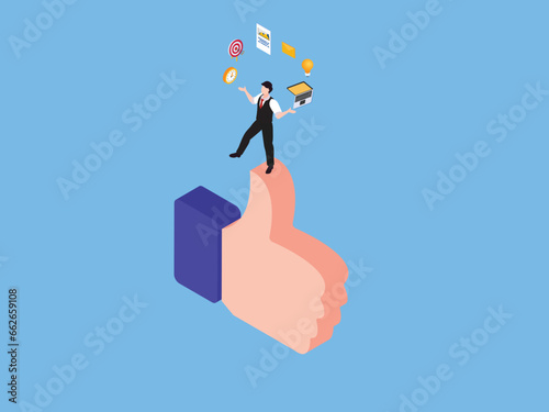 Skills set or competence and ability to success in work isometric 3d vector illustration concept for banner, website, illustration, landing page, flyer, etc