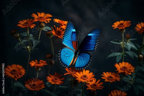 butterfly and flowers © Nazir